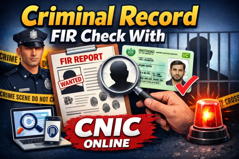 Criminal Record Fir Check With CNIC Online