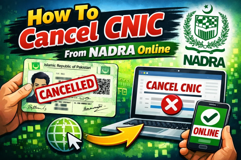 How To Cancel Cnic From Nadra Online