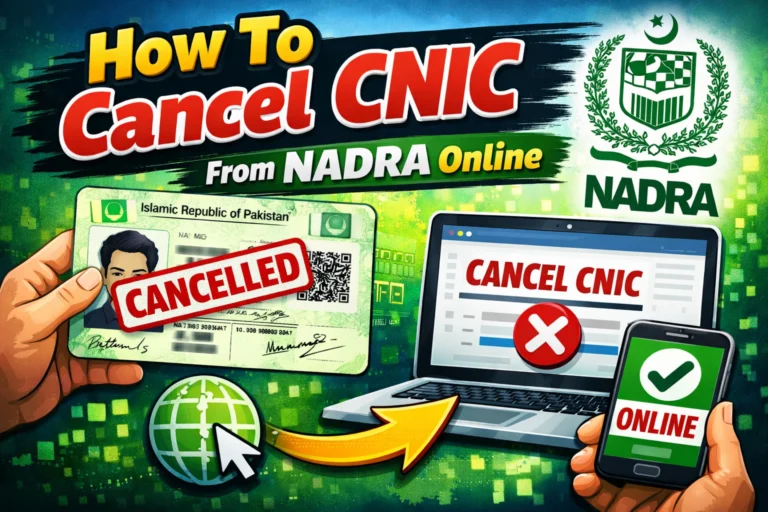How To Cancel Cnic From Nadra Online