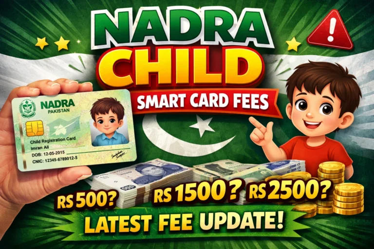 Nadra Child Smart Card Fee 2026