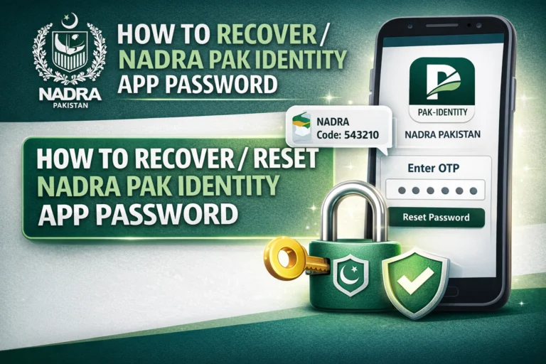 How to Recover Reset Nadra Pak Identity App Password