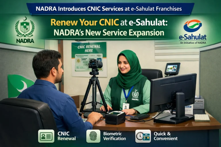 NADRA introduces CNIC services at e-Sahulat Franchises