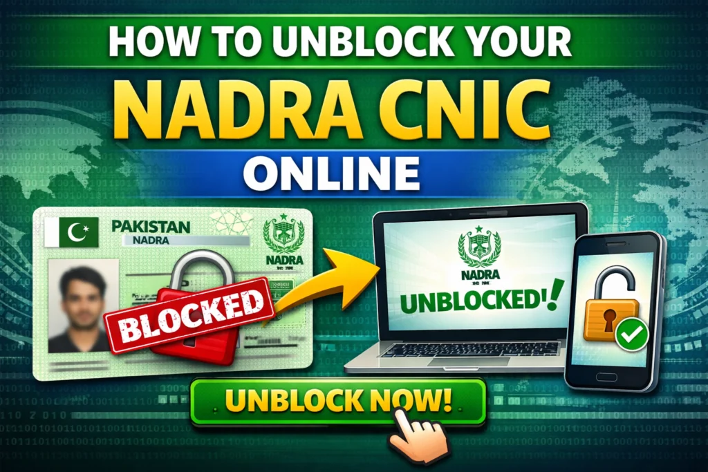 How To Unblock Nadra Cnic Online